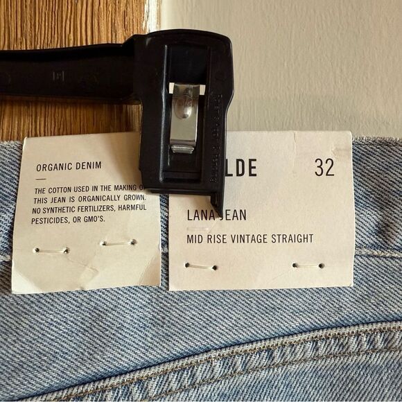 NWT AGOLDE Lana Midrise Vintage Straight Jeans - Light Wash 32 Button Fly - Picture 5 of 7